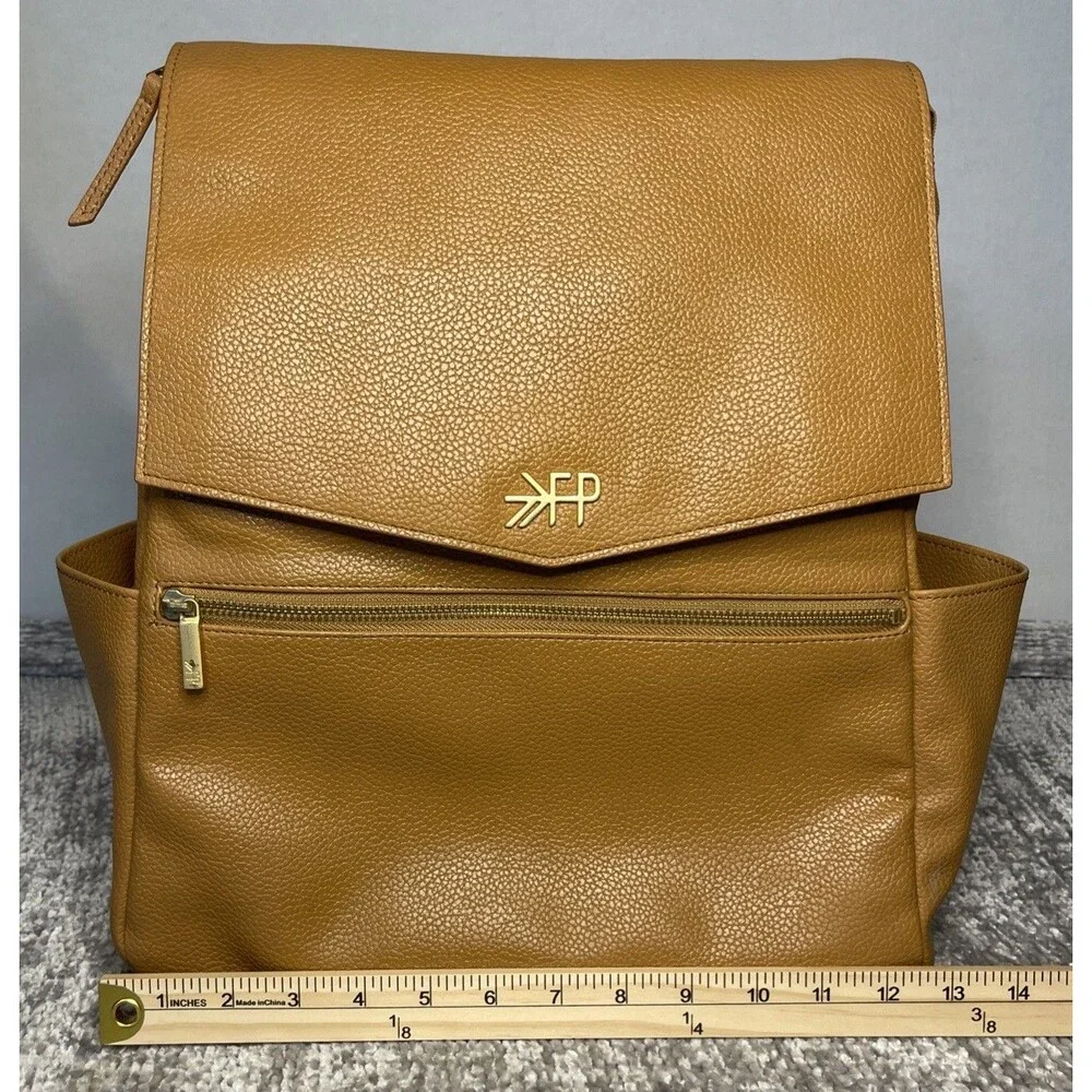 Freshly Picked Classic Diaper Bag II Backpack Regular Size Cognac Brown EUC